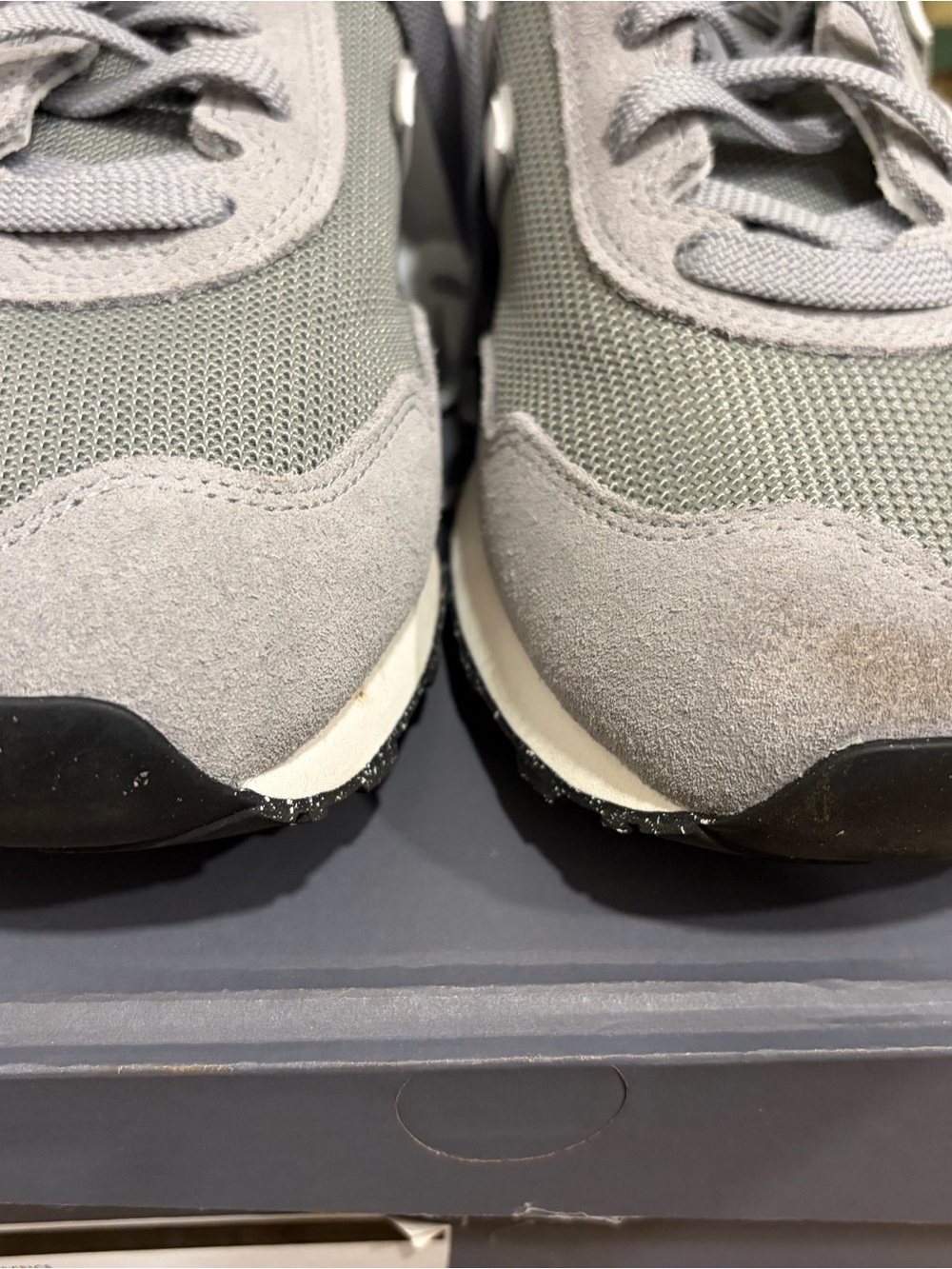 New Balance Men's Gray Mesh & Suede Running Sneakers - Picture 5 of 9